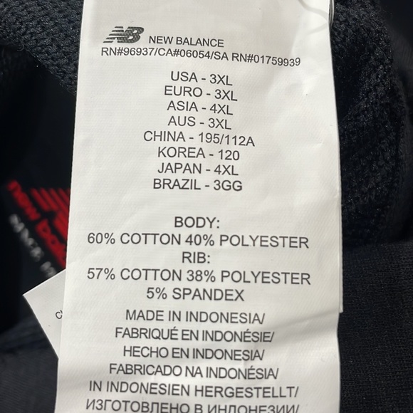 New Balance Men's Nb Essentials Stacked Logo Pullover Hoodie Black Size 3X - Picture 10 of 10